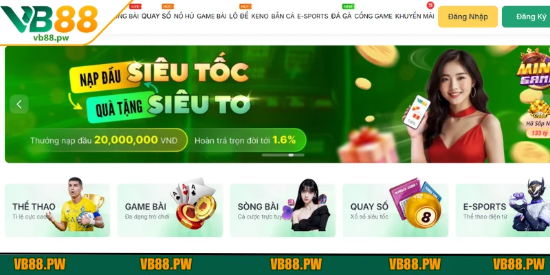 VB88 là nhà cái dẫn đầu thị trường hiện nay với lượt đánh giá khủng